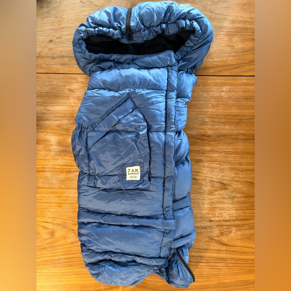 7 A.M. Enfant Stroller Blanket/Muff in Blue